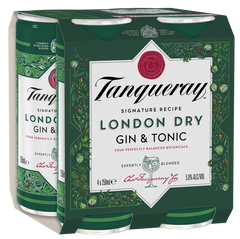 TANQUERAY GIN & TONIC 24PK 250 MLS CANS