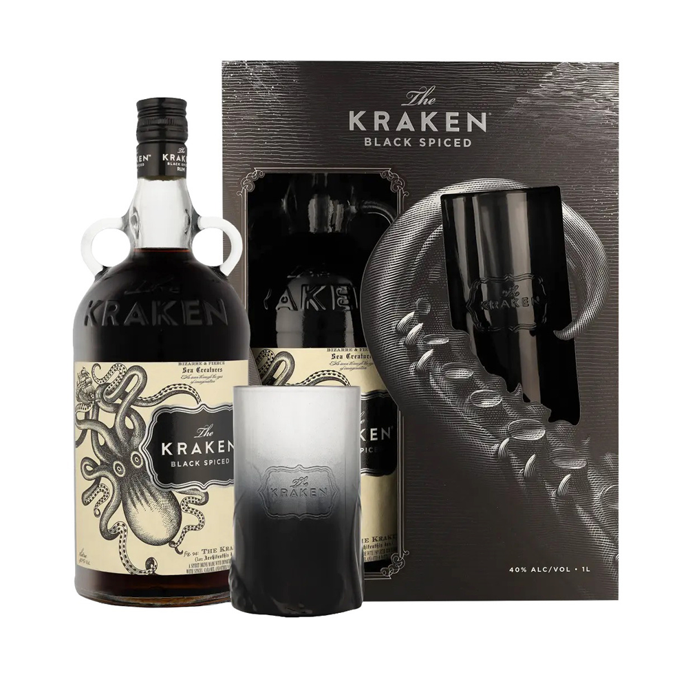 KRAKEN 40% 1000ML  WITH GLASS GIFT PACK