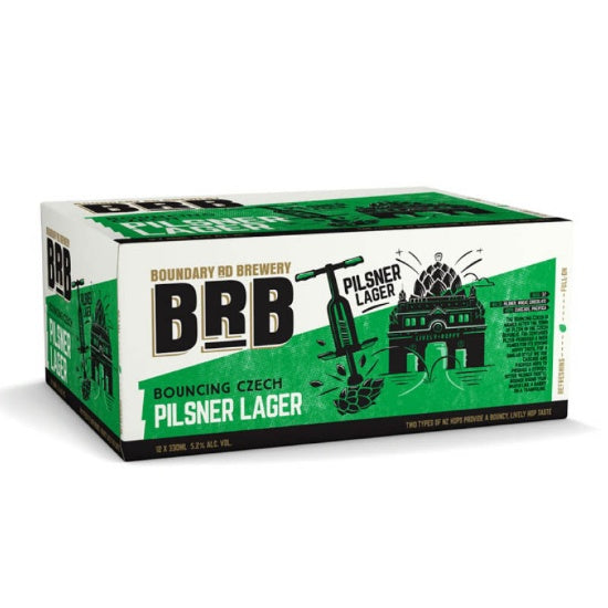 Boundary Rd Brewery Bouncing Czech Pilsner Lager Cans 12x330ml