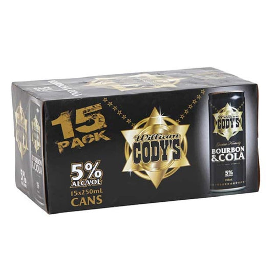 CODYS 5% 15PK CANS 250ML