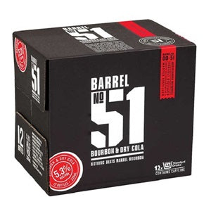 BARREL 51 5% BOURBON N COLA 12PK BOTTLES 330ML