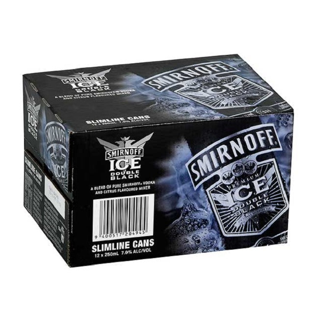 Smirnoff Ice Double Black Lemon 7%  12 Pack Cans