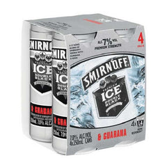 Smirnoff Ice Double Black Guarana 7% 4 Pack Cans