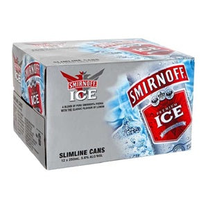 SMIRNOFF ICE RED 5% VODKA PREMIX 12PK CANS 250ML