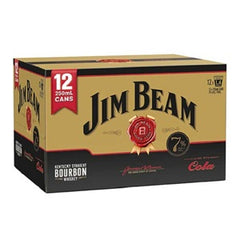 JIM BEAM GOLD BOURBON & COLA 7% 12PK CANS 250ML