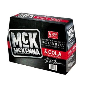 MCKENNA 5% BOURBON N COLA 10PK BOTTLES 330ML