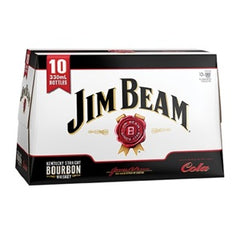 JIM BEAM BOURBON & COLA 10PK BOTTLES 330ML