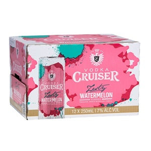 CRUISER 7% ZESTY WATERMELON 12PK CANS 250ML