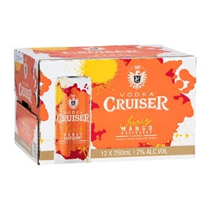 CRUISER 7% MANGO RASPBERRY 12PK CANS 250ML