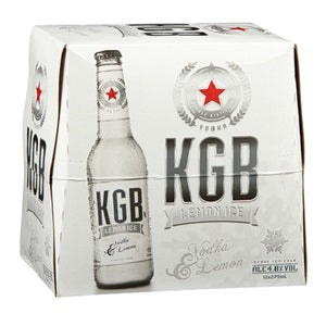 KGB LEMON ICE 5% VODKA PREMIX 12PK BOTTLES 275ML