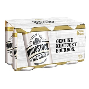 WOODSTOCK 7% BOURBON N ZERO COLA 6PK CANS 330ML