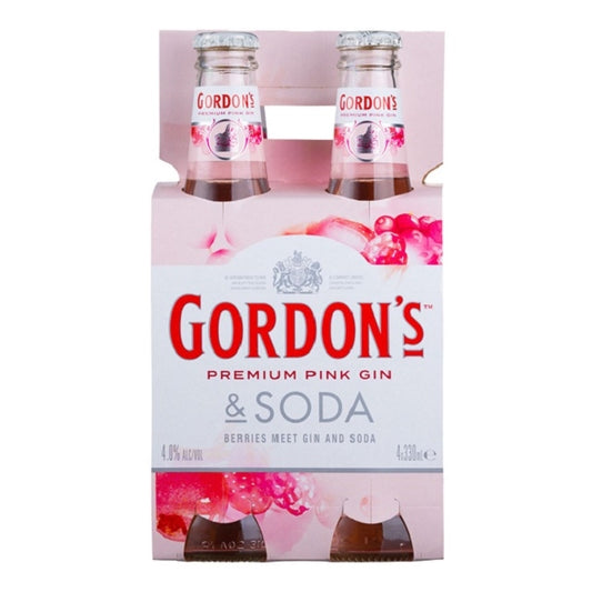 Gordons Pink & Soda 5%  4 Pk Btls