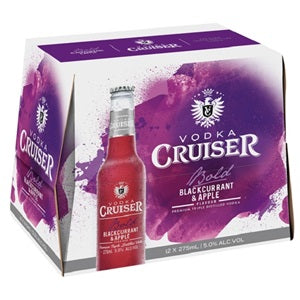 CRUISER BLACKCURRANT & APPLE 12PK BTLS 275ML