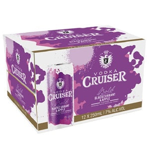 CRUISER 7% BLACKCURRANT & APPLE 12PK CANS 250ML