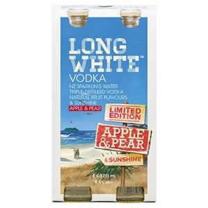 LONG WHITE VODKA APPLE & PEAR 4PK BOTTLES 320ML