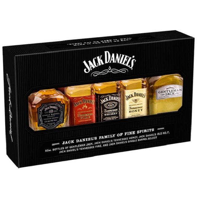 JACK DANIELS FAMILY OF BRANDS TENNESSEE WHISKEY 5X50ML GIFT PACK