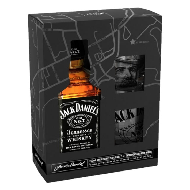 JACK DANIELS TENNESSEE WHISKEY 700ML+ 2GLASSES GPK