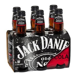 JACK DANIELS & COLA 6PK BOTTLES 330ML