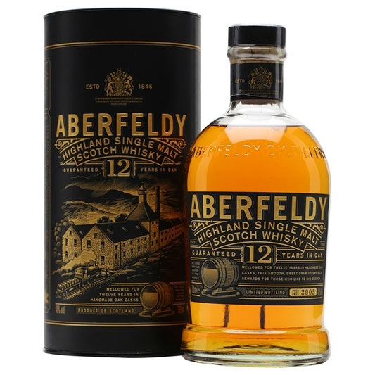 ABERFELDY 12YO SINGLE MALT SCOTCH WHISKY GIFT BOX 700 MLS