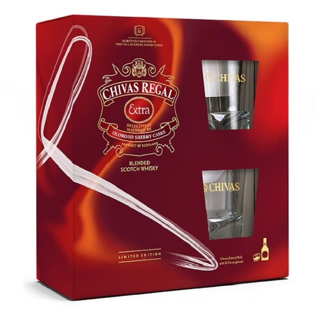 CHIVAS REGAL 13YO EXTRA SCOTCH WHISKY 700ML + 2 GLASSES GIFT PACK