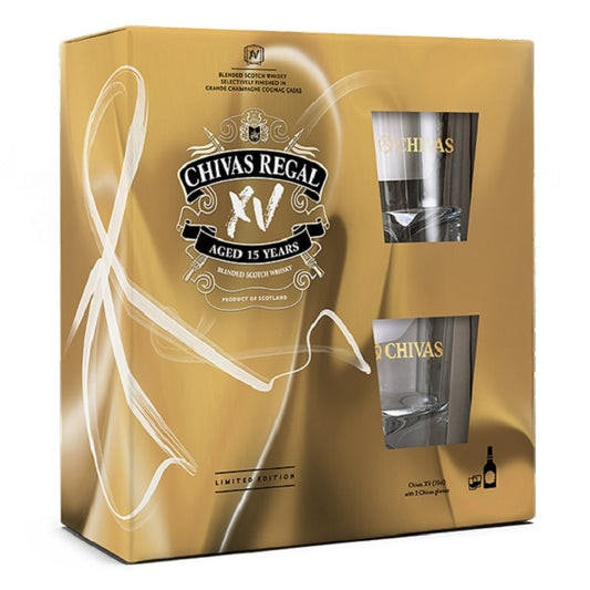 CHIVAS REGAL XV SCOTCH WHISKY 700ML+ 2 GLASSES GIFT PACK