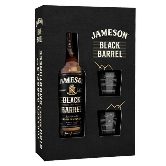 JAMESON BLACK BARREL 700ML + 2 GLASSES GIFTPK