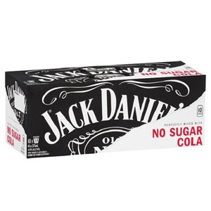 JACK DANIELS & NO SUGAR COLA 10PK CANS 375ML