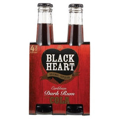 BLACK HEART DARK RUM & COLA 4PK BOTTLES 330ML