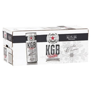 KGB 7% LEMON ICE VODKA PREMIX 18PK CANS 250ML