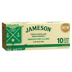 JAMESON IRISH WHISKEY 4.8% SMOOTH DRY & LIME 10PK CANS 375ML