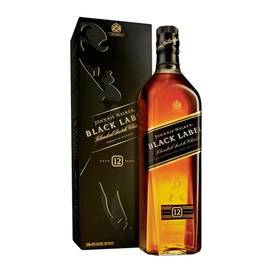 JOHNNIE WALKER BLACK LABEL 12YO SCOTCH WHISKY 1 LITRE