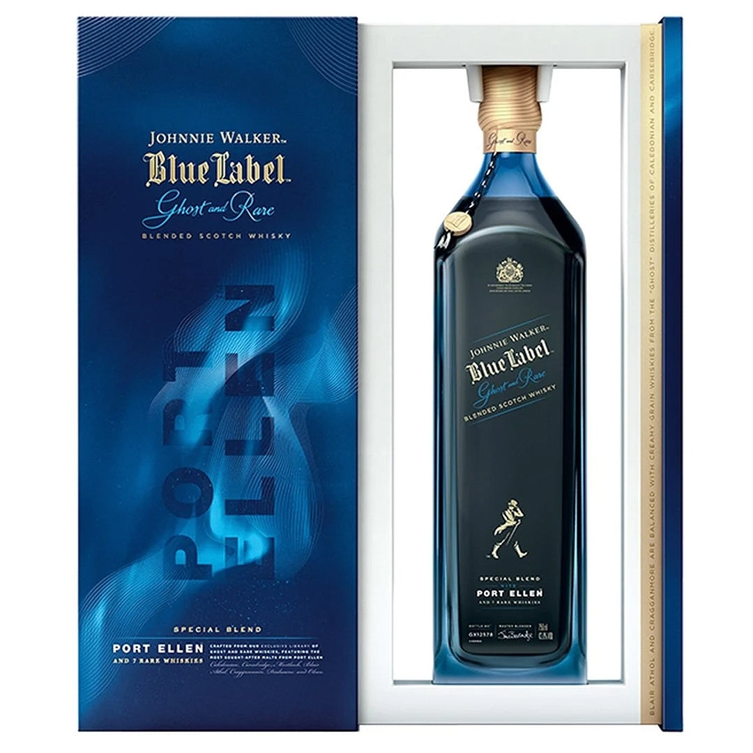 JOHNNIE WALKER BLUE LABEL GHOST & RARE PORT ELLEN SCOTCH WHISKY 750ML