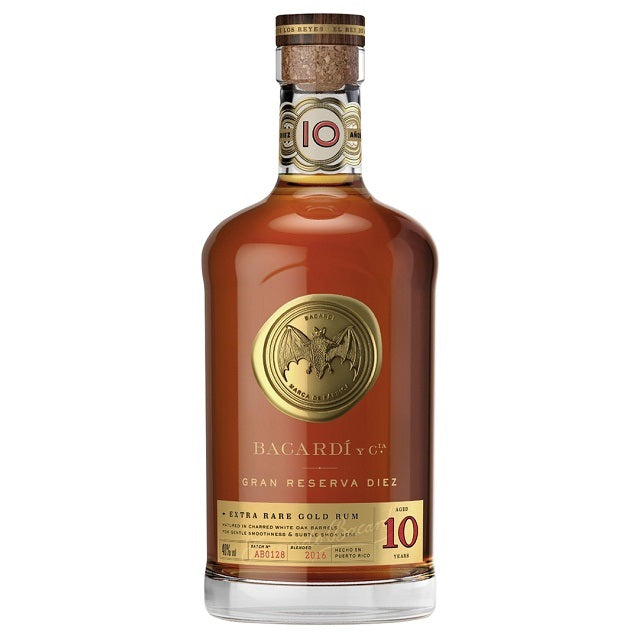 BACARDI 10YO DIEZ MASTER BLENDER'S RESERVE EXTRA RARE GOLD RUM 700ML