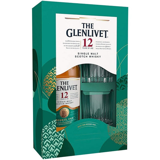 GLENLIVET 12YO SCOTCH WHISKY + 2 GLASSES GIFT 700ML