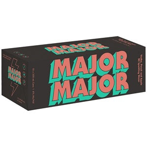 MAJOR MAJOR VODKA, PEACH & APPLE 10PK CANS 330ML