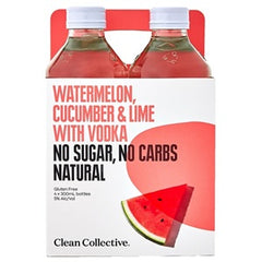 CLEAN COLLECTIVE VODKA, WATERMELON, CUCUMBER & LIME 4PK BOTTLES 300ML