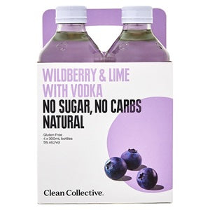 CLEAN COLLETIVE MOJITO WILDBERRY & LIME 4PK BOTTLES 300ML