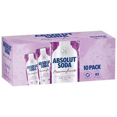 ABSOLUT PASSIONFRUIT VODKA PREMIX 10PK CANS 250ML