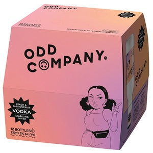 ODD CO VODKA PEACH & PASSIONFRUIT 12PK BOTTLES 330ML