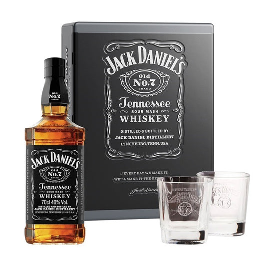 JACK DANIELS TENNESSEE WHISKEY 700ML+ 2GLASSES GPK