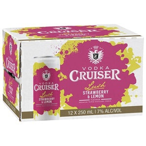 CRUISER 7% STRAWBERRY & LEMON 12PK CANS 250ML