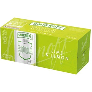 SMIRNOFF 5% VODKA SODA LIME & LEMON 10PK CANS 330ML