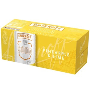 SMIRNOFF 5% VODKA SODA PINEAPPLE & LIME 10PK CANS 330ML