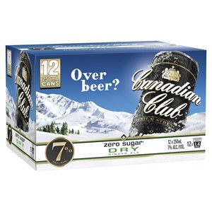 CANADIAN CLUB N DRY ZERO 7% 12PACK CANS 250ML