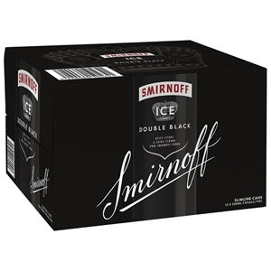 SMIRNOFF 7% DOUBLE BLACK ICE 12PK CANS 250ML