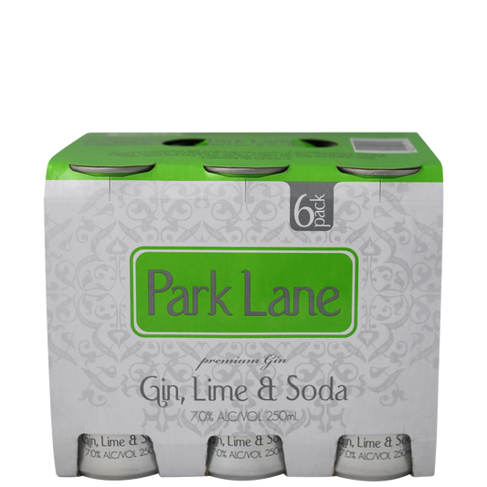 Park Lane Gin/Lime/Soda 7% 250mL 6 Pack Cans