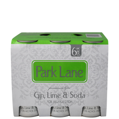 Park Lane Gin/Lime/Soda 7% 250mL 6 Pack Cans